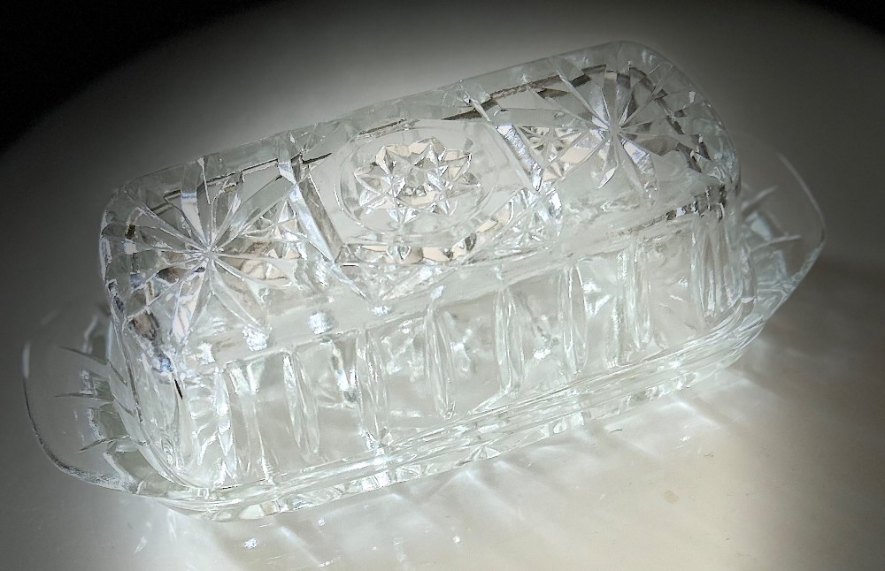 VTG Butter Dish Anchor Hocking Prescut
