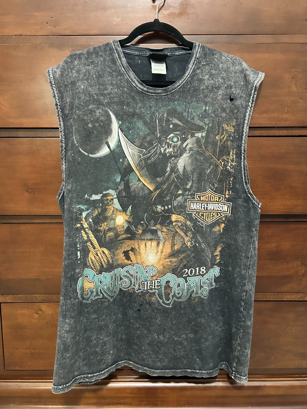 Gray Sleeveless Harley Davidson T-Shirt Cruisin' The Coast 2018