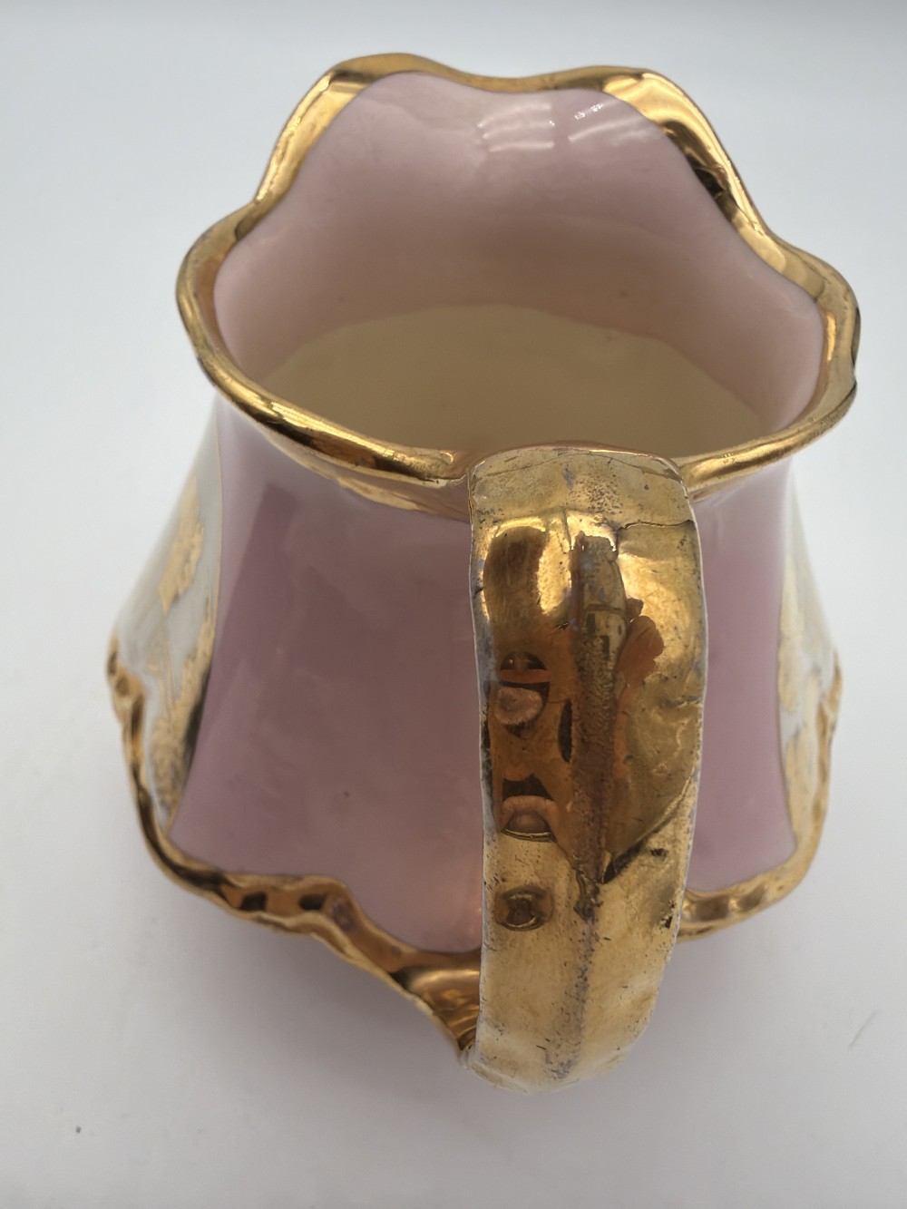 AS IS Vintage Pink & Gold Porcelain Pitcher – Made in USA