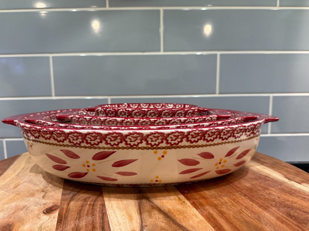 4 pc. Temptaitions Red Old World Casserole Set