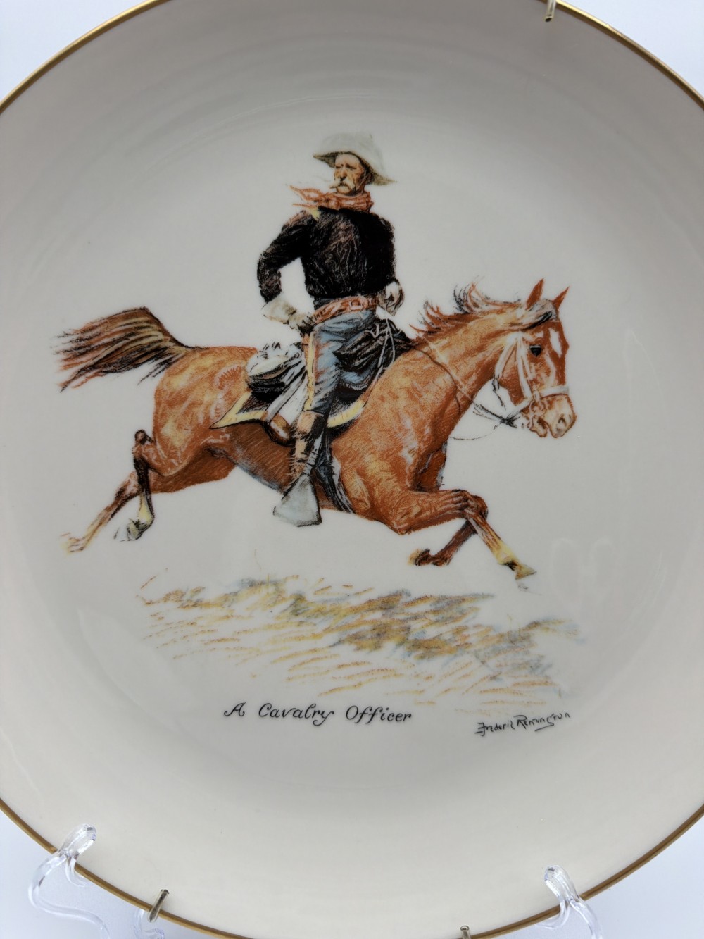 Frederic Remington Cavalry Officer Plate