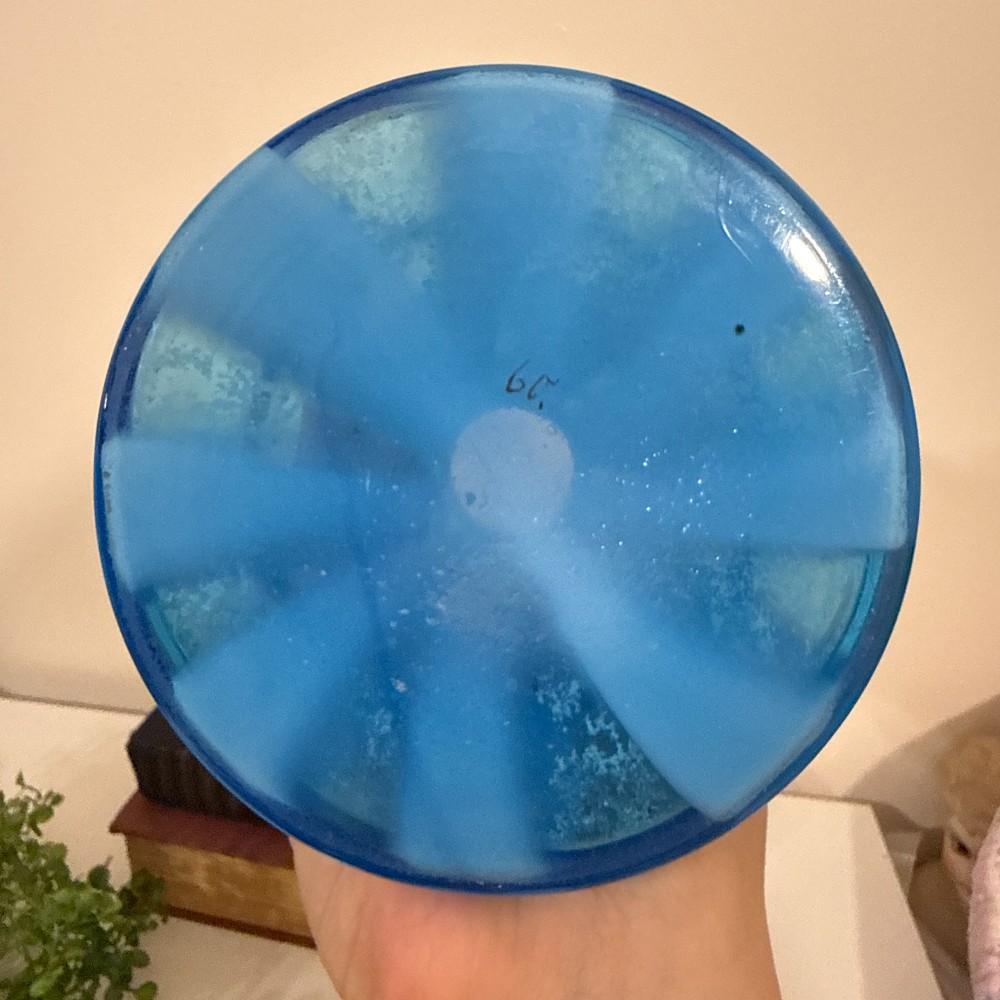 Antique Victorian Blue Glass Floral Vase – AS-IS