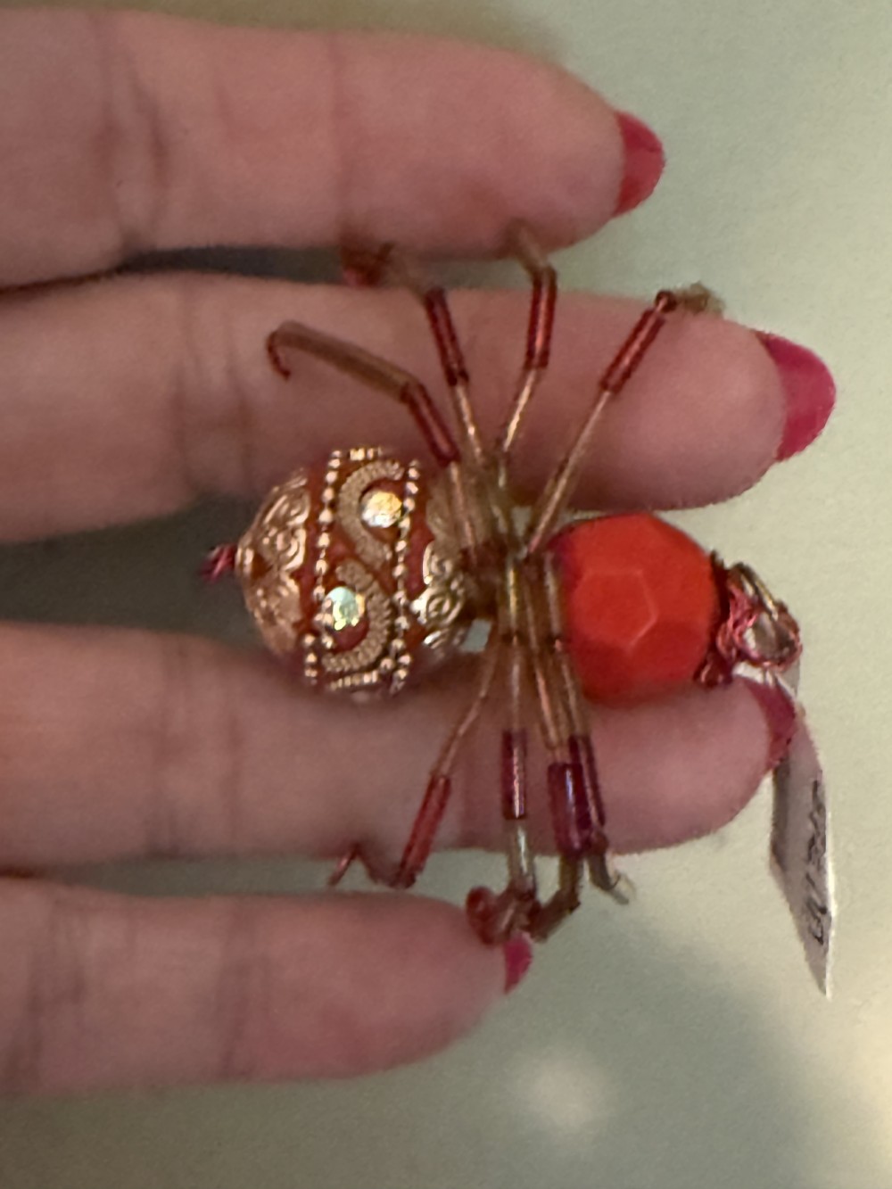 Ornament M Spider Gold Red