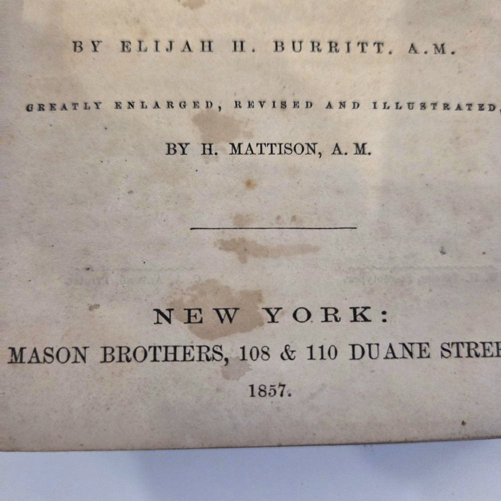 Antique 1857 Geography of the Heavens Classroom Book