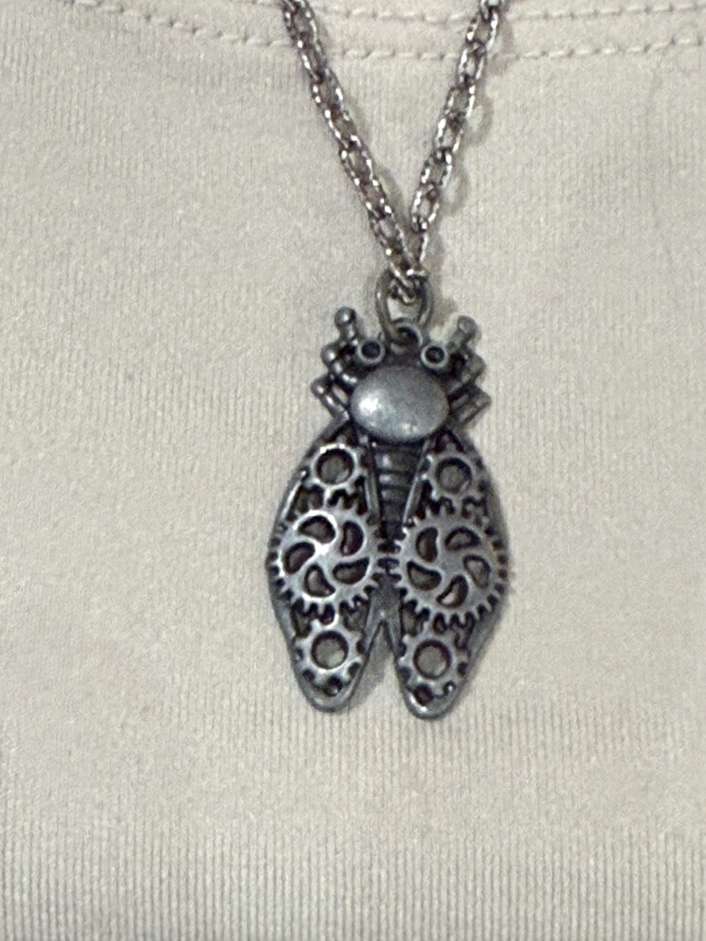 Pendant Necklace - Steampunk Insect in Pewter, Fly