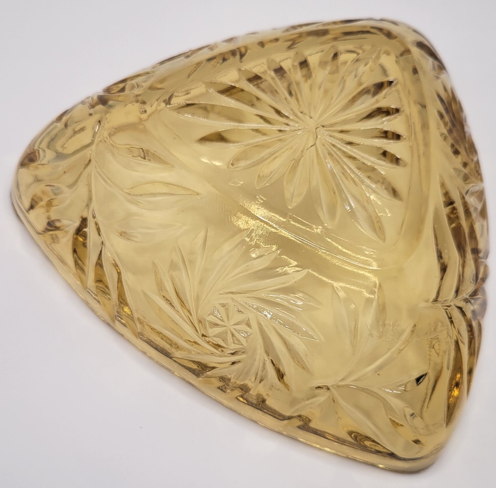 Vintage Amber Triangle Dish