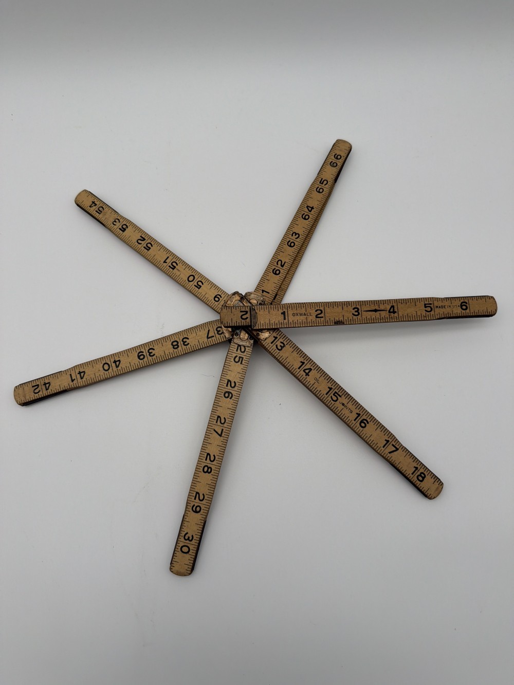 Vintage Folding Wood Ruler