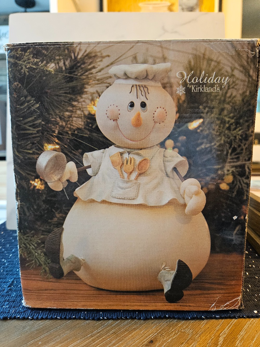 NIB whimsical ceramic chef snowman figurine