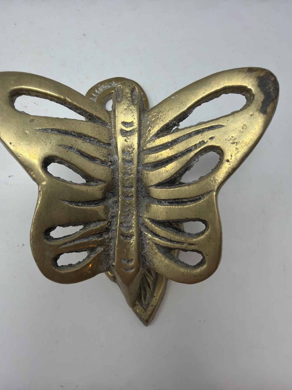 Vtg Brass Butterfly Clip