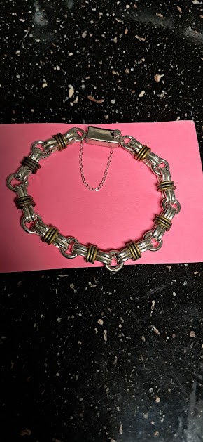 Sterling Silver/Brass Link Bracelet