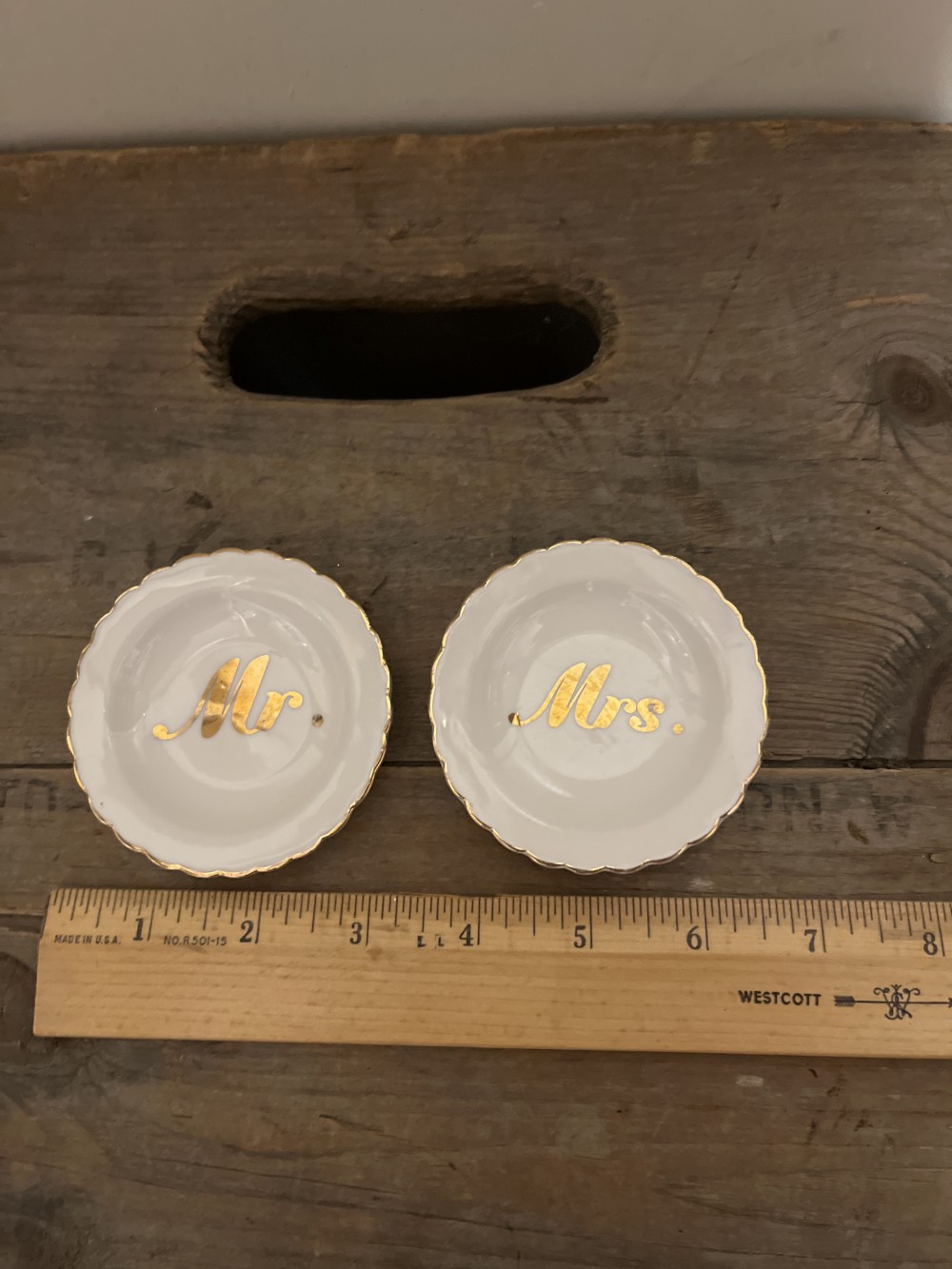 Mr & Mrs trinket dishes - set of 2