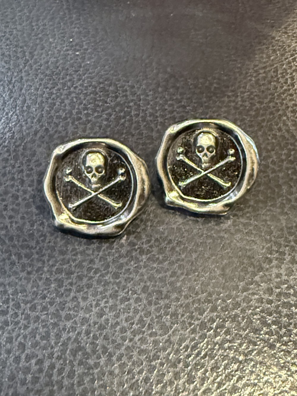 Earrings- Pewter Skull Over Crossbones