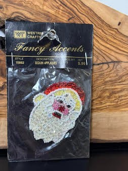 Sequin Santa Applique Sewing Item Old Stock New in Package