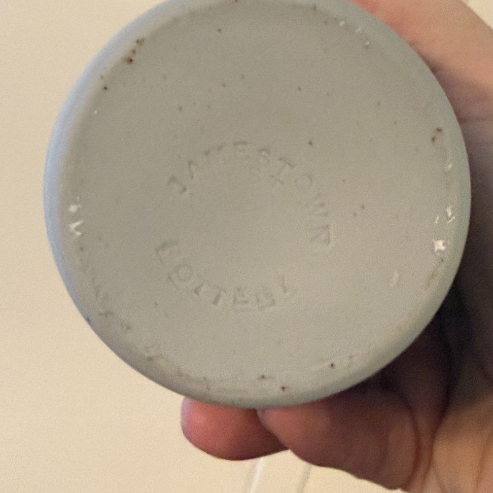 Jamestown Pottery Salt Glaze Stoneware Crock, Blue and Gray, 4