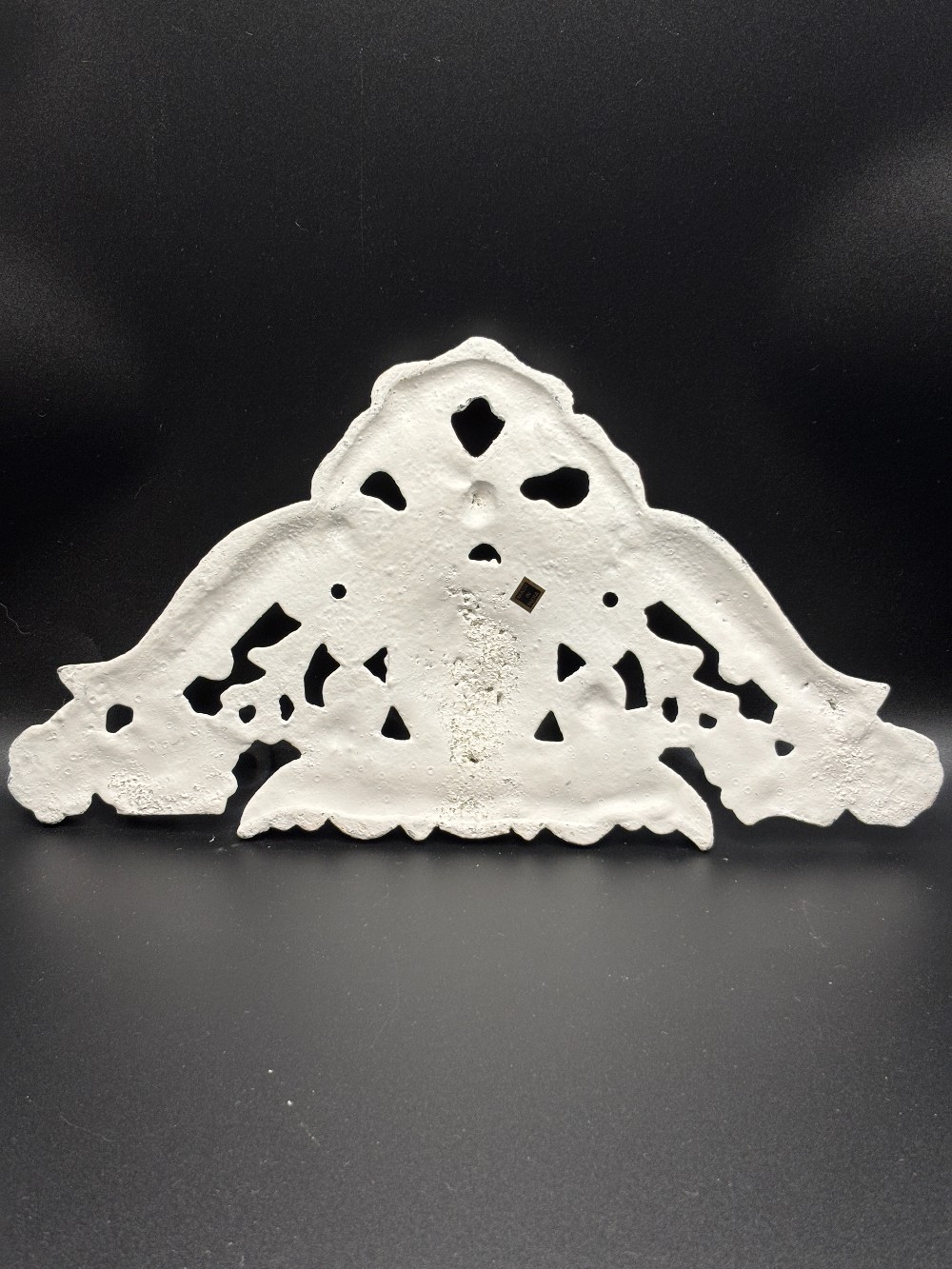 Decor wall distressed white wrought iron decoration triangular shape