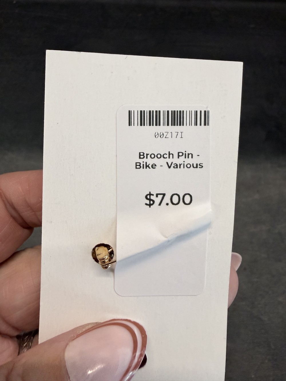 Brooch Style Pin - Bike in Rhinestones and Gold
