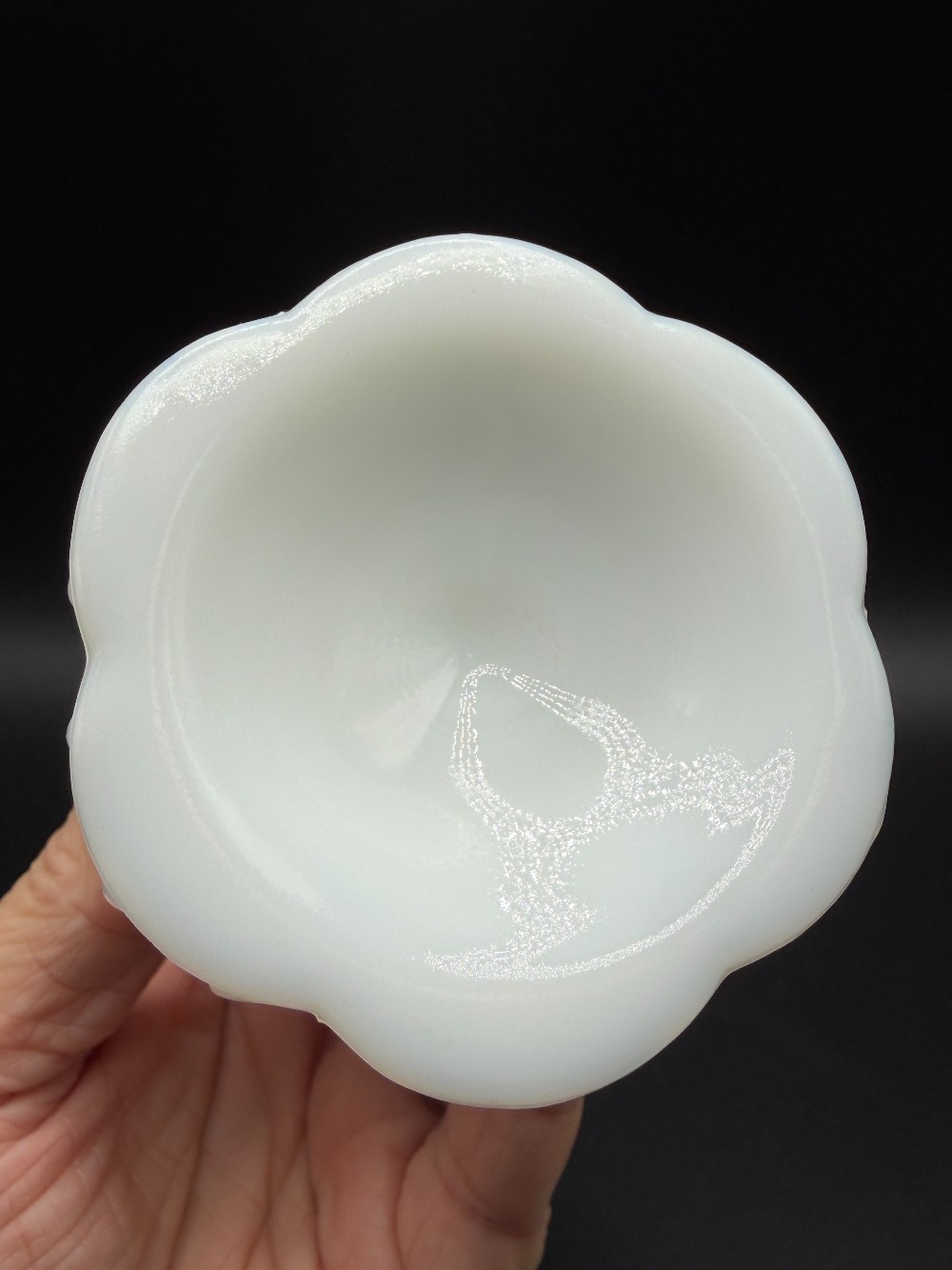 Vintage 1960s Fenton Milk Glass Hobnail Swung Bud Vase - 10 Inch Pedestal Vase with Original Foil Label