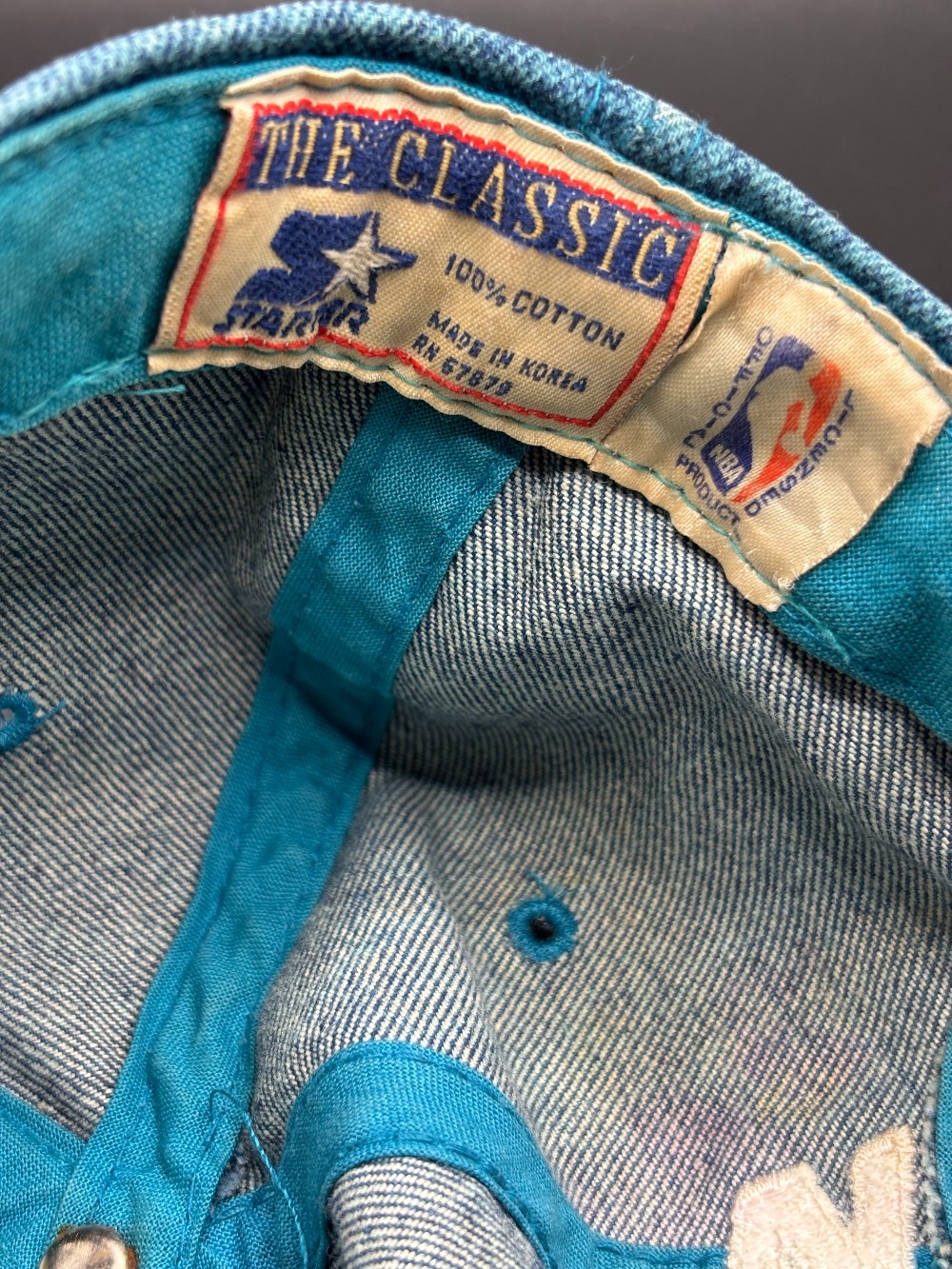 Sports 90's NBA Charlotte Hornets teal & blue hat cap snap back