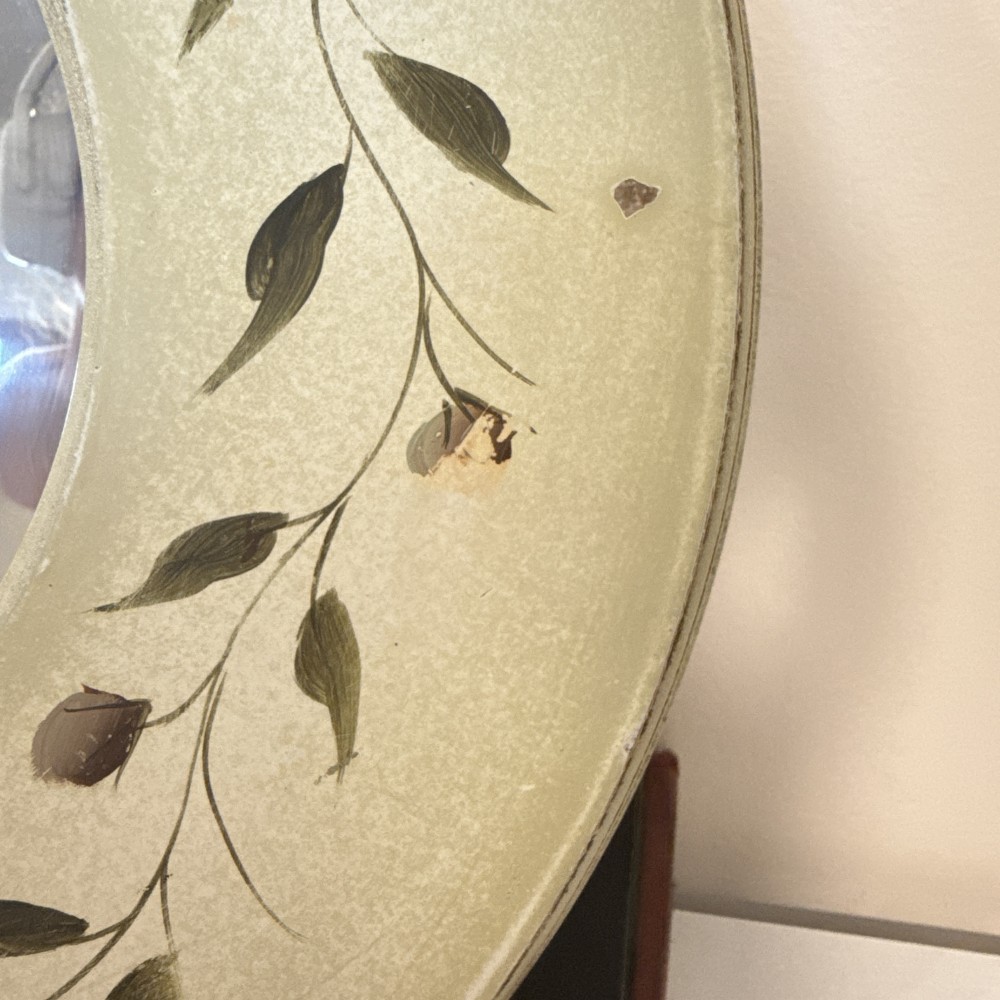 Hand-Painted Floral Round Wall Mirror