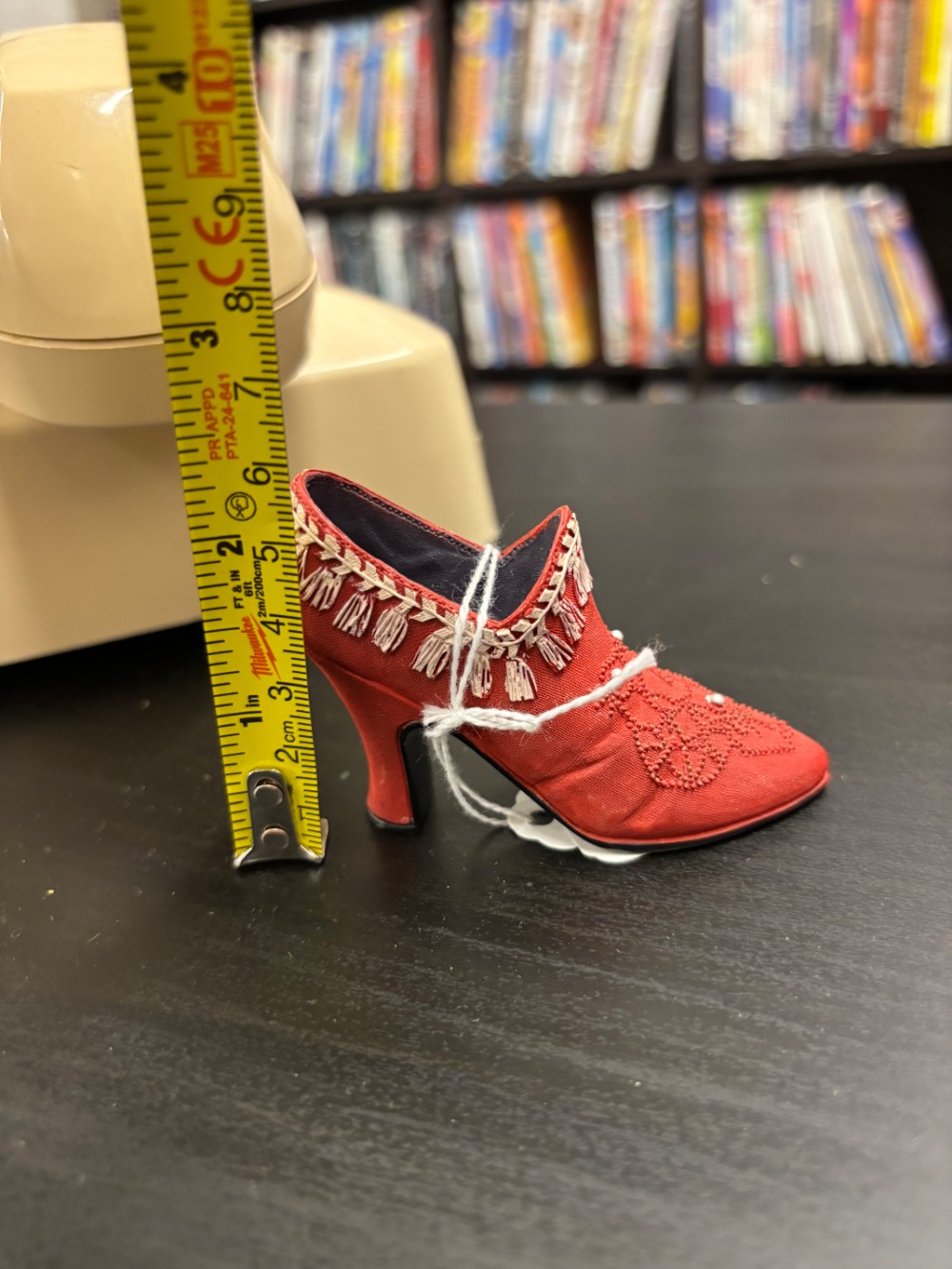 Shoe Miniature Red High Heel Bootie Decorative Miniature 3 in