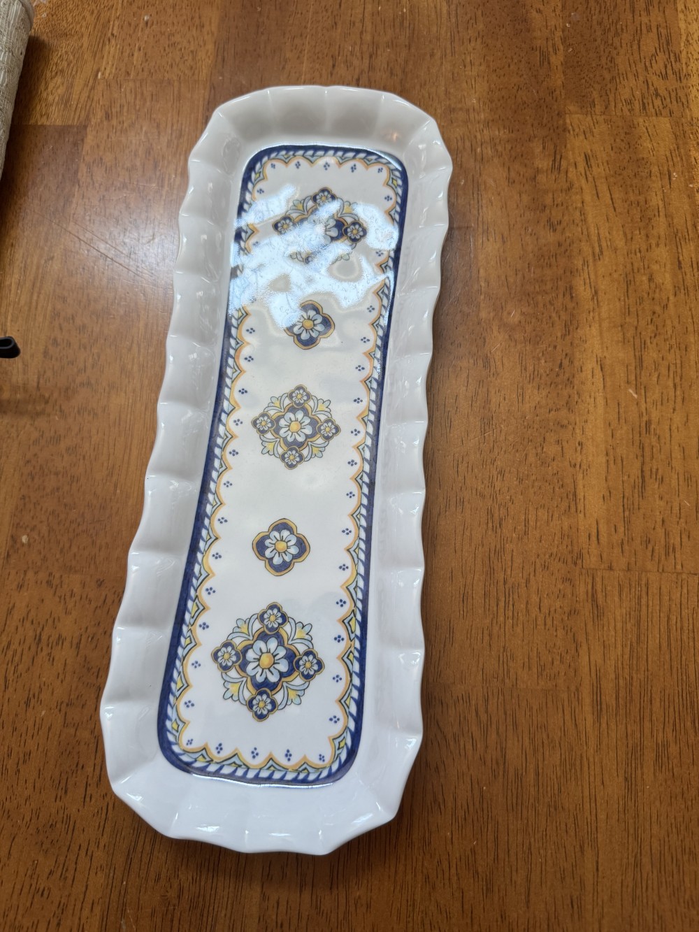 Serving Tray le cadeaux heavy melamine, blue yellow