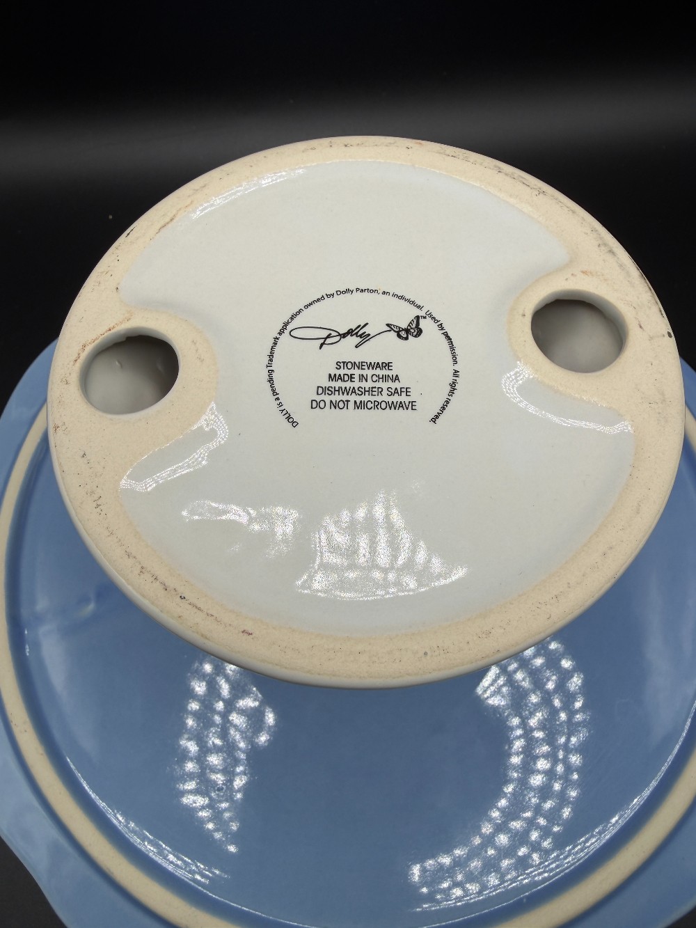 Blue and White Cake Pedestal by Dolly