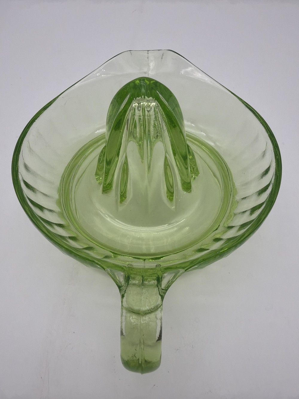 AS IS Uranium Glass Citrus Juicer