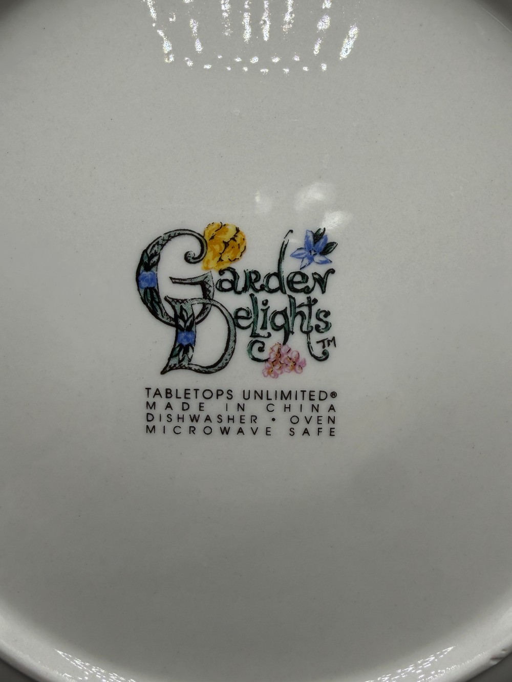 Vintage Tabletops Unlimited Garden Delights Blue Floral Dinner Plate