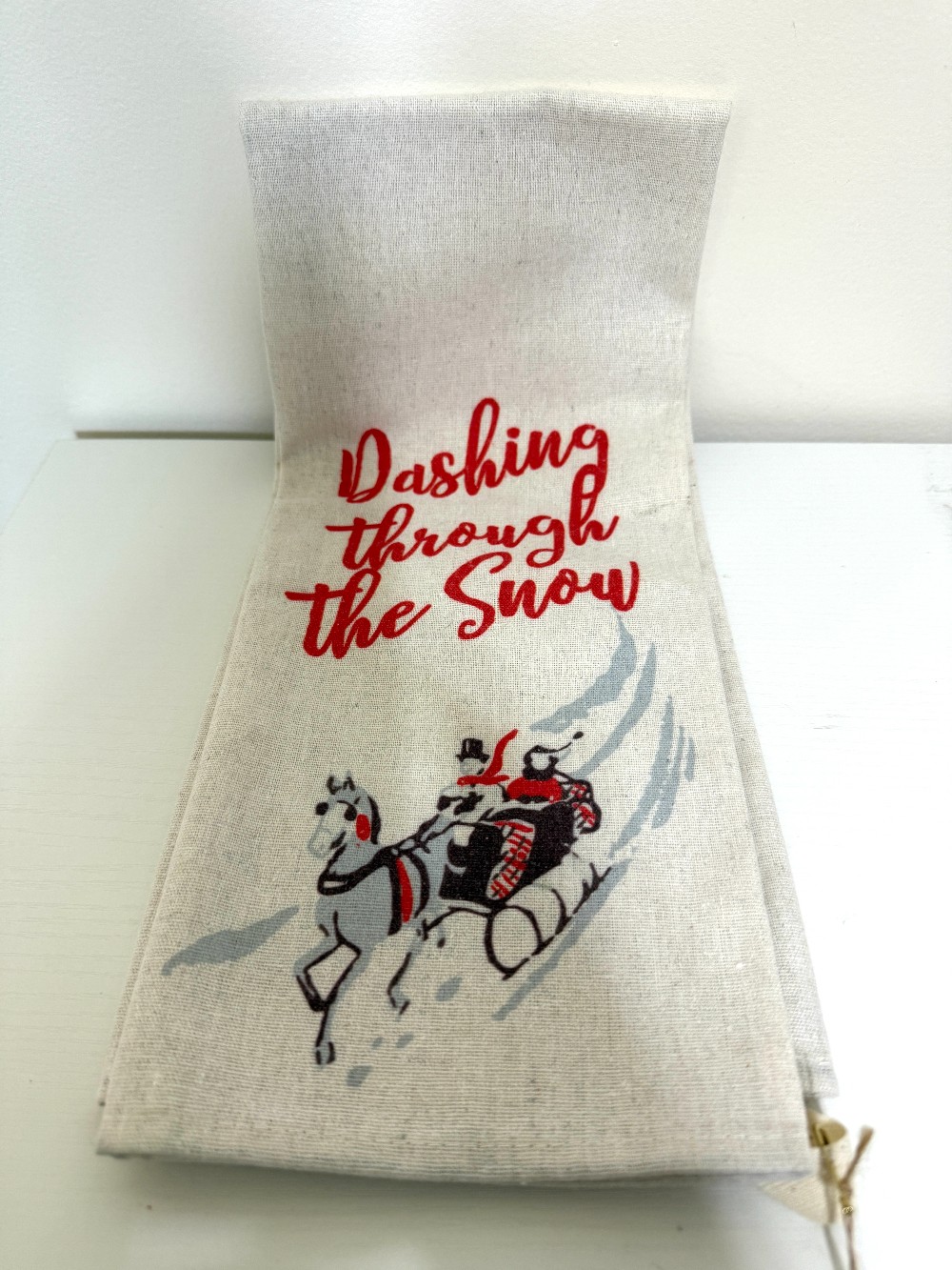 Dashing through the snow kitchen towel
