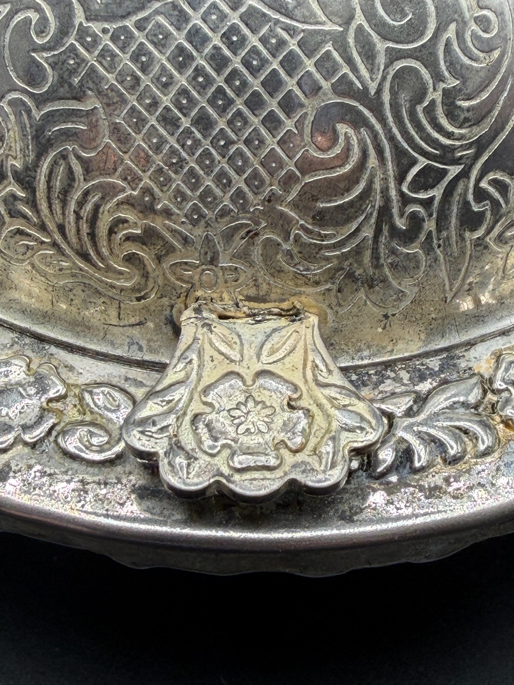 Vintage English Silver-Plated Roll-Top Trinket Dish - Ornate Footed Vanity Catchall