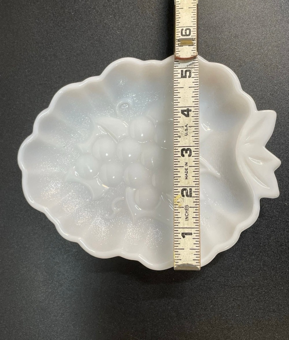 Milk Glass Grape Leaf Nut Dish White Westmoreland Paneled Grape Candy Dish 6