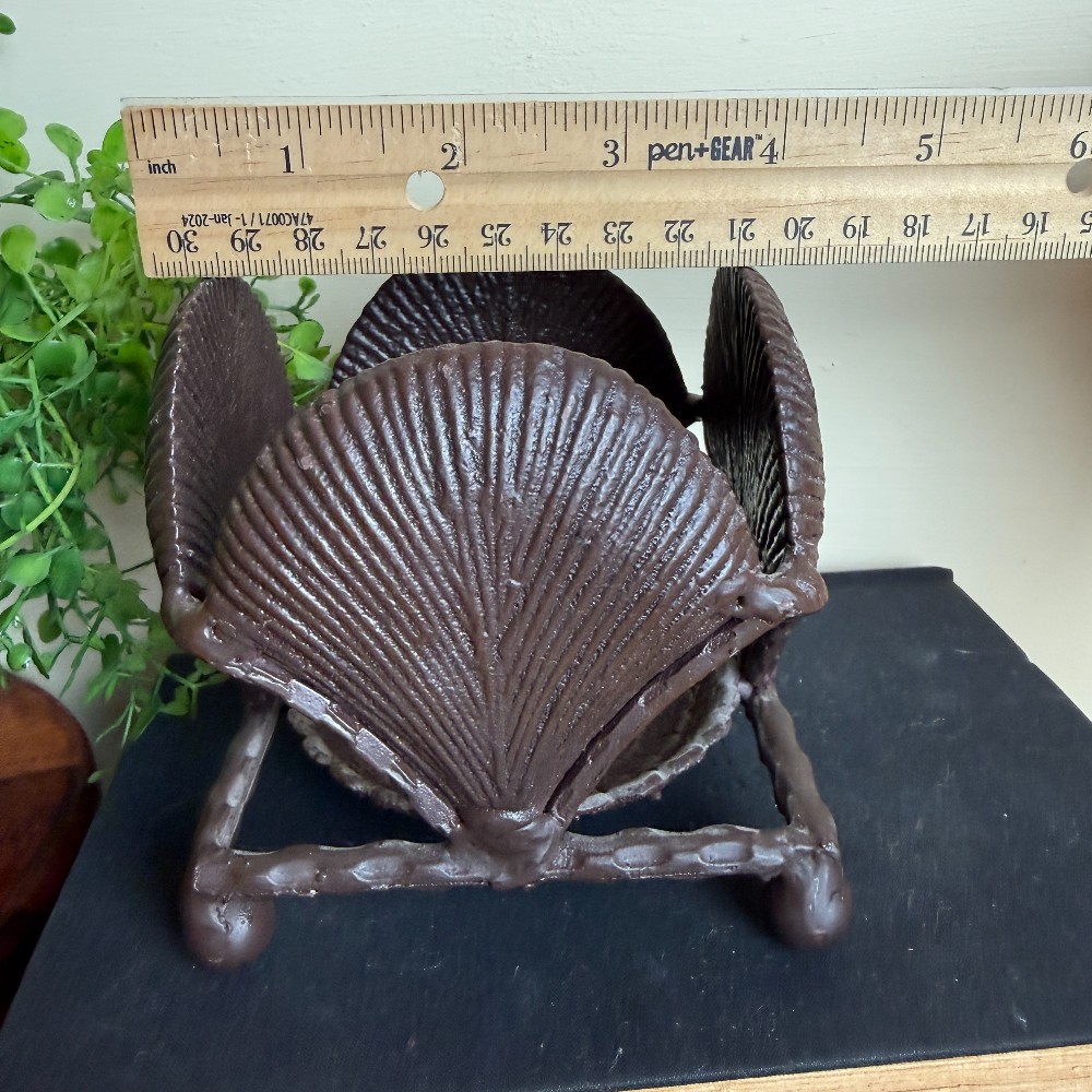 Cast Iron Scallop Shell Candle Holder