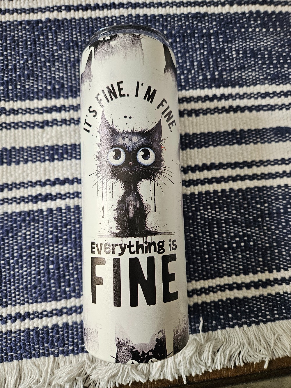 Cat tumbler with straw