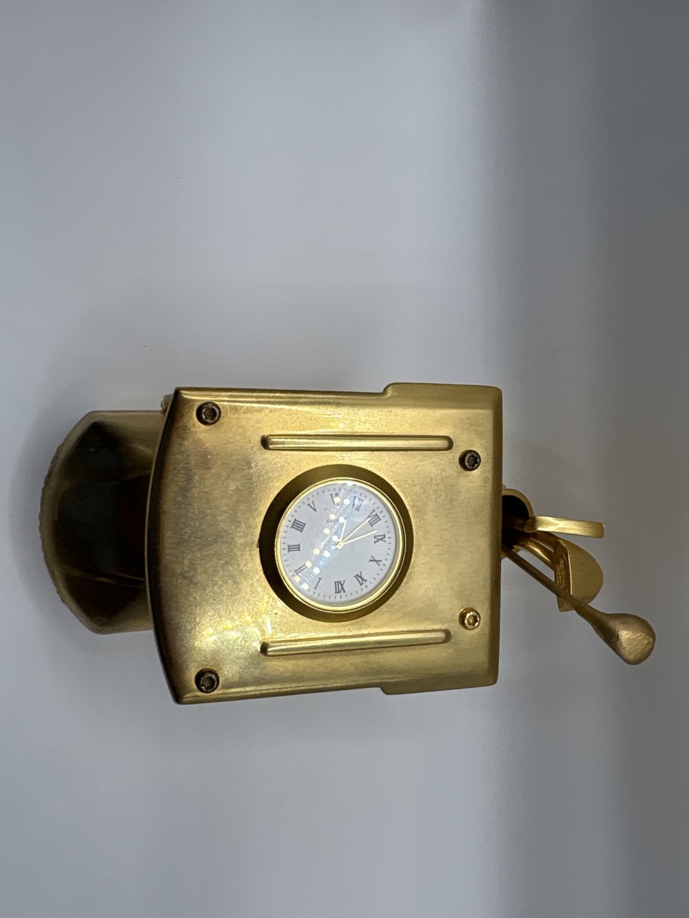 Gold Tone Golf Cart Clock ~5.5” L x 4.5” H x 3” D