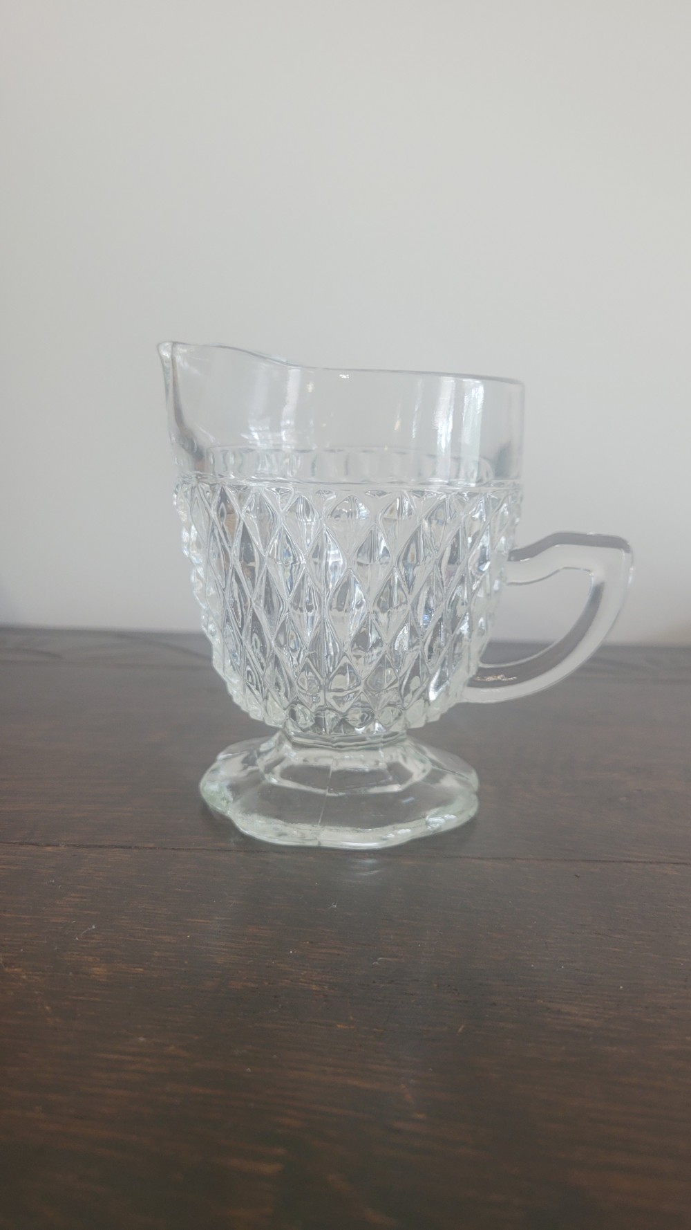 Indiana Glass Diamond Point Creamer