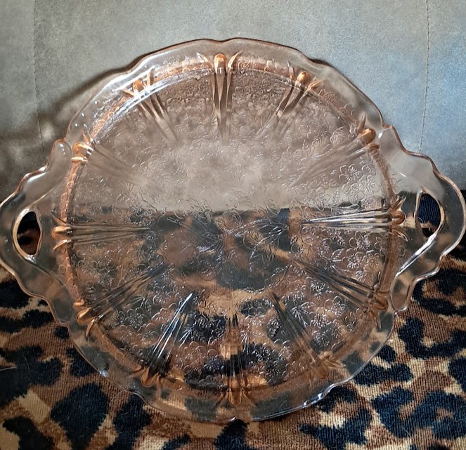 Cherry Blossom Pink Depression Platter (1930's)