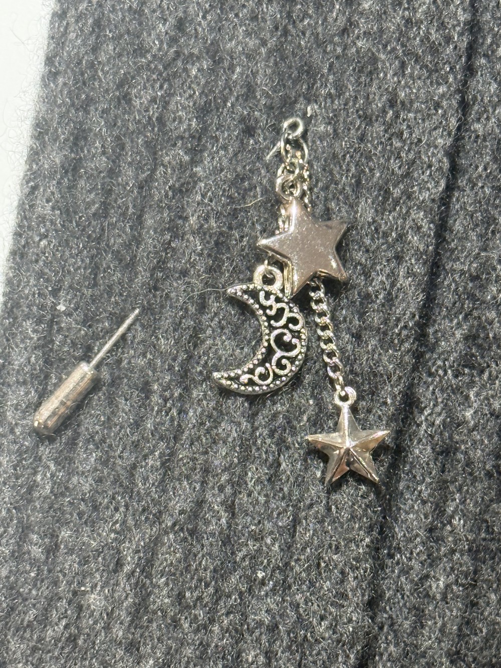 Hat Pin, Scarf Pin - Celestial Stars and Moon, Lapel Pin, Hat Pins, Scarf Pins