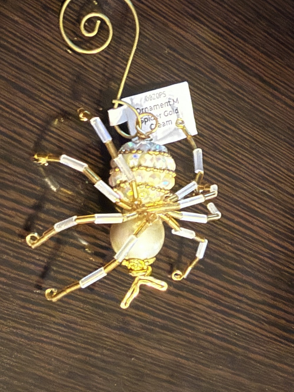 Ornament M Spider Gold Cream