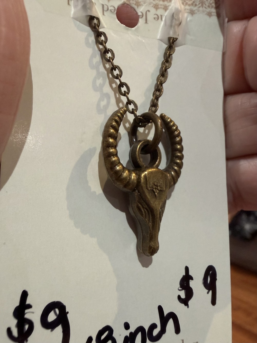 Necklace - Bronze Steer Skull Pendant