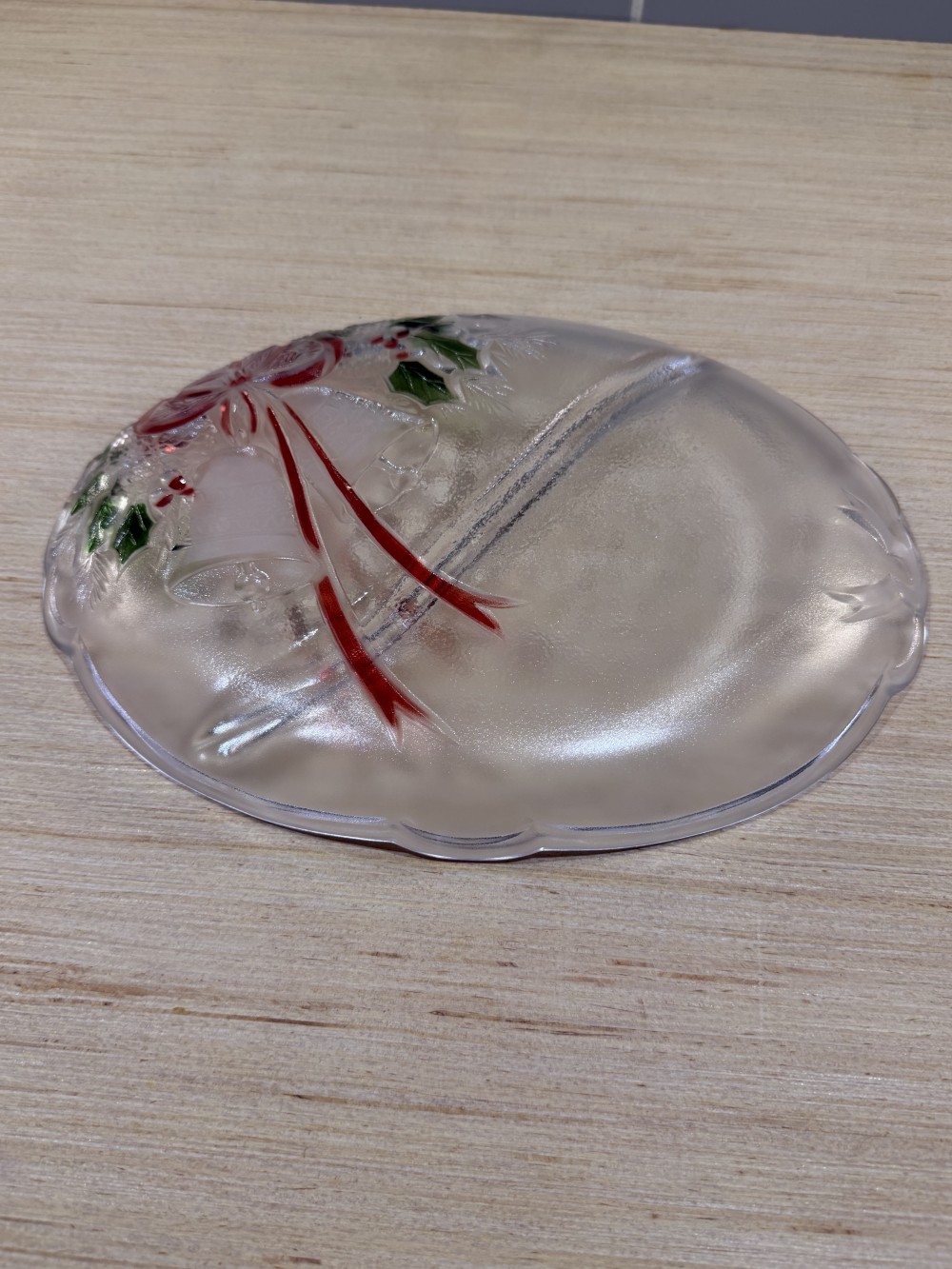 Vtg Mikasa Christmas Holly & Bow Platter