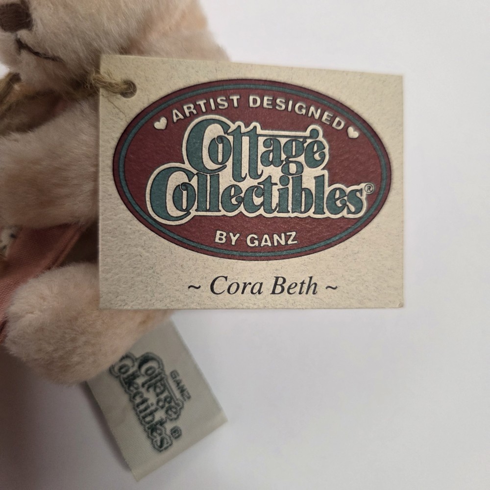 VTG Ganz Mini Cottage Collectibles Cora Beth Pink Bear with Blanket
