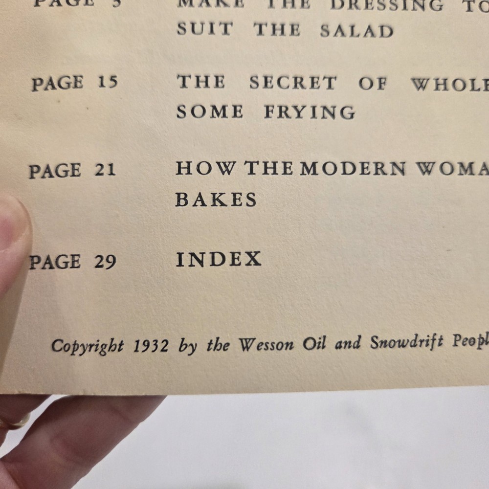 1932 Wesson Oil Everyday Recipes Booklet