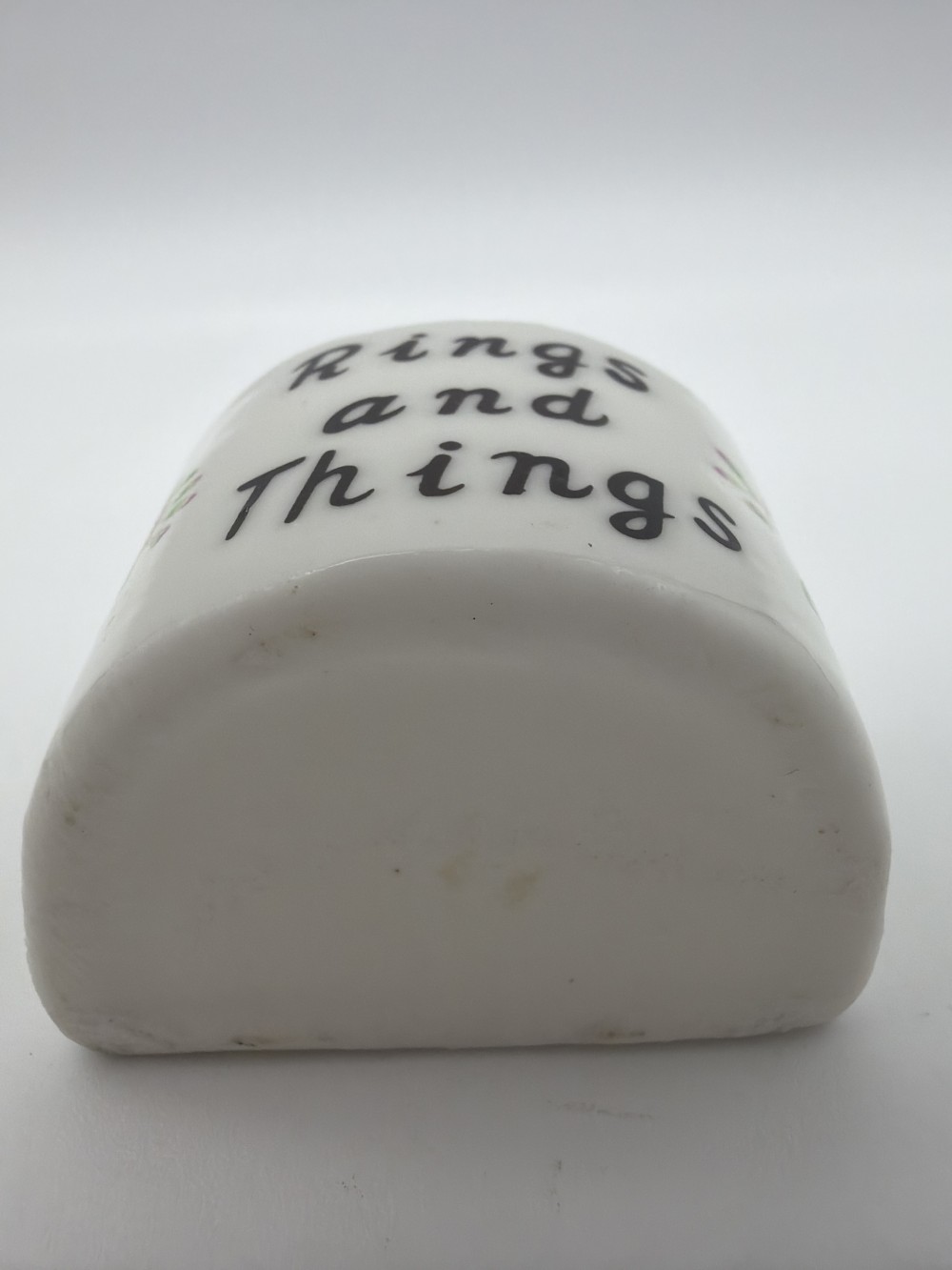Vtg Porcelain Rings & Things Wall Pocket