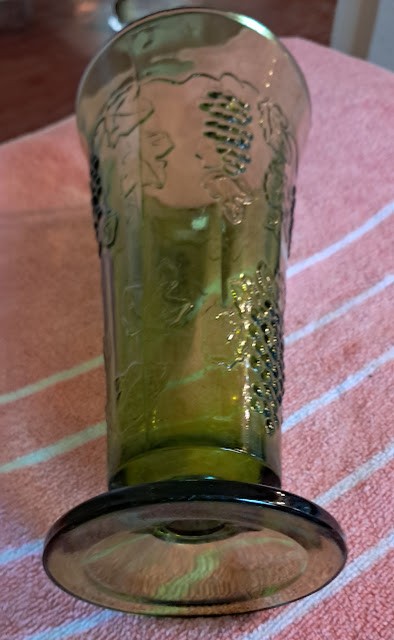 Indiana Glass Embossed Grapevine Pedestal Vase