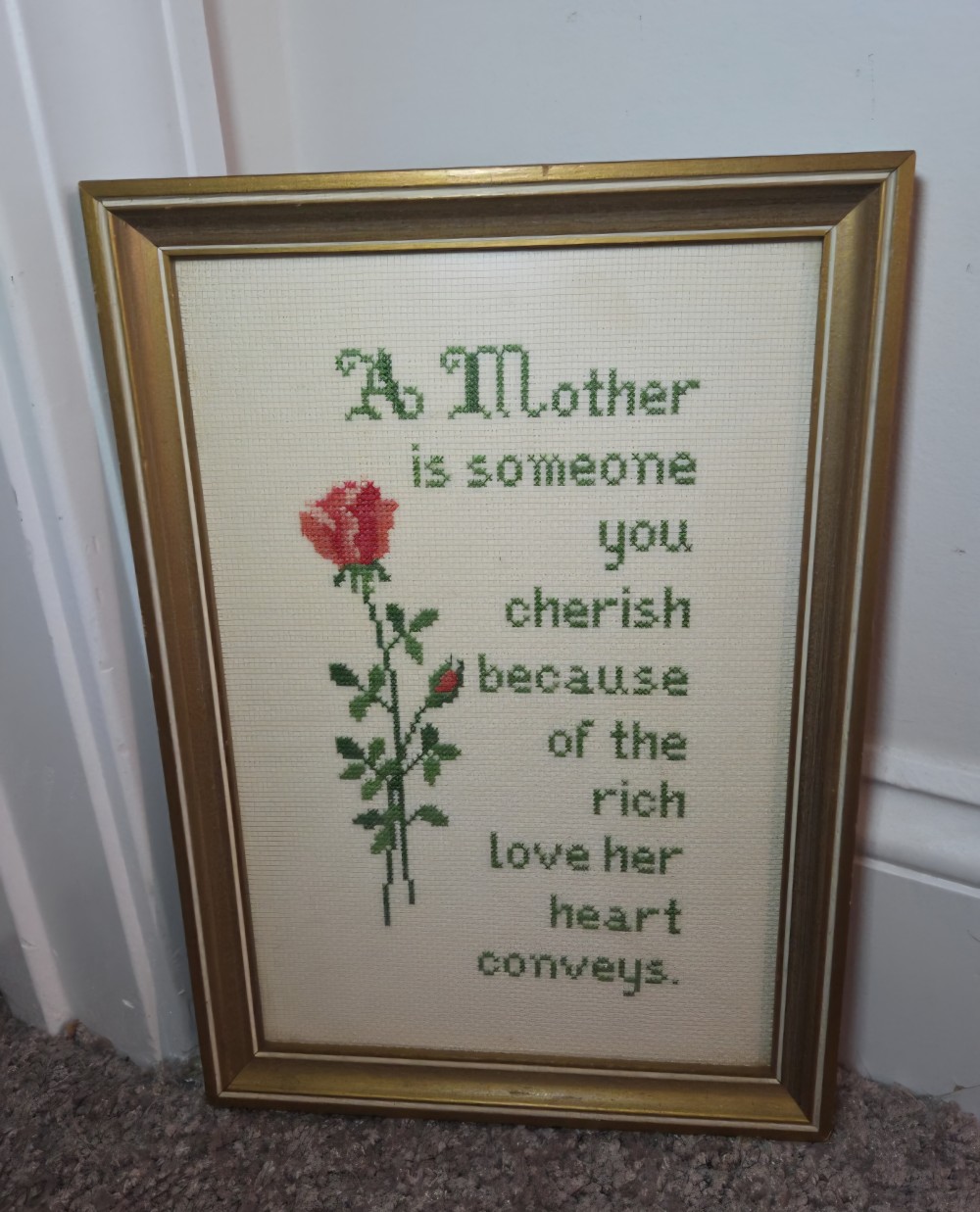 Vintage Crosstitch Mother Poem
