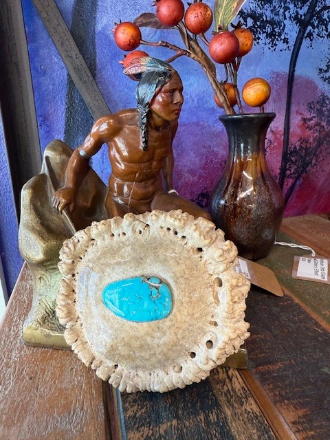 Custom Elk Horn Turquoise Belt Buckle