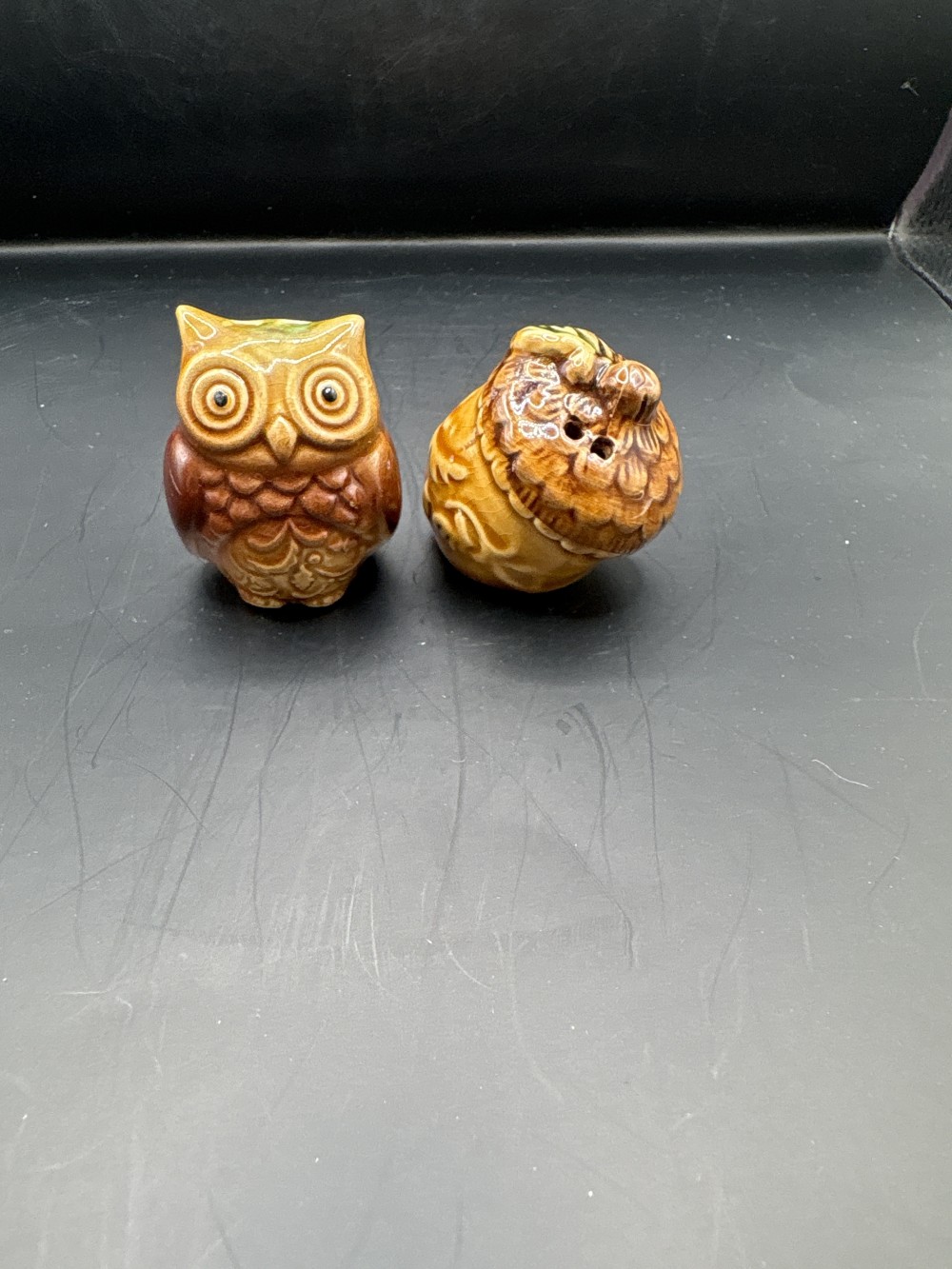 Owl and Acorn Salt and Pepper Shakers