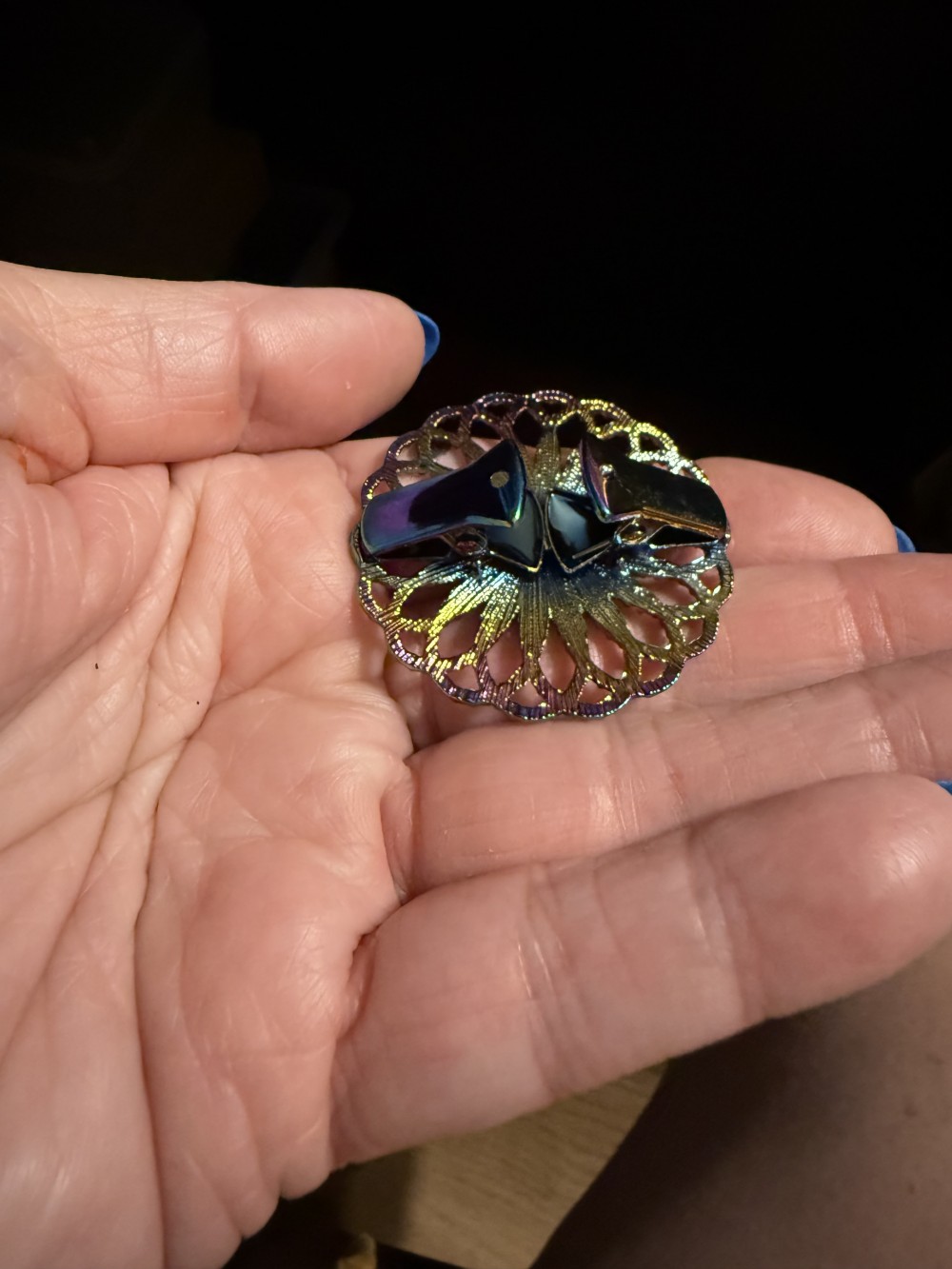 Sweater Clip, Cloak Clip, Dress Clip: swirled