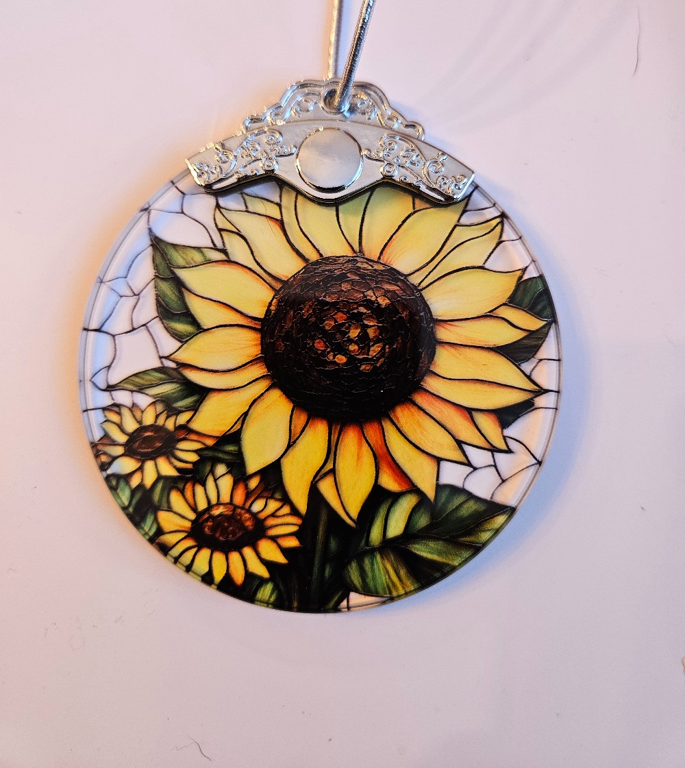 This sunflower suncatcher