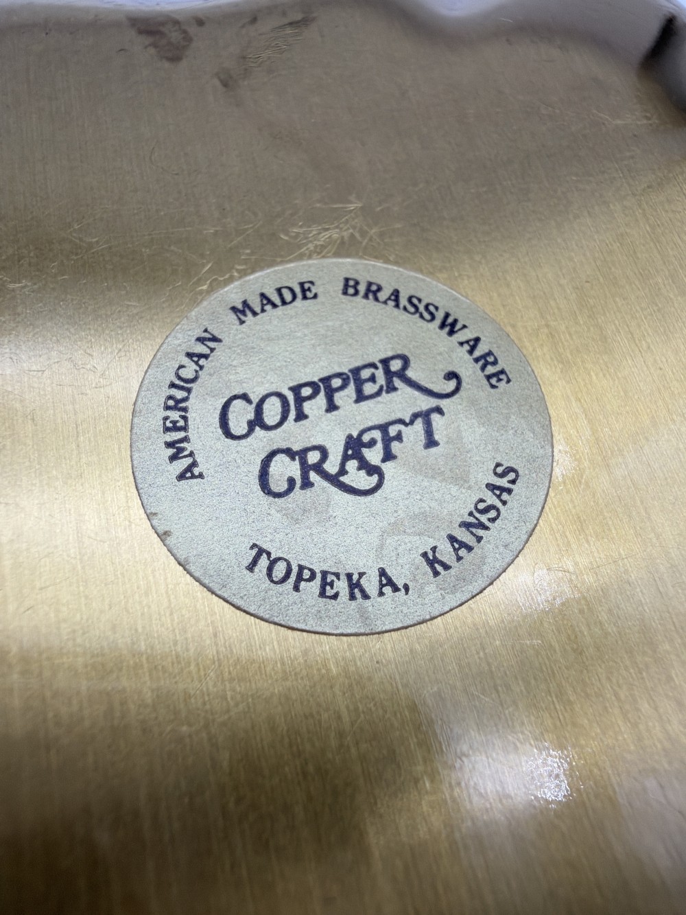 Vtg Copper Craft Ornate Brass Bowl